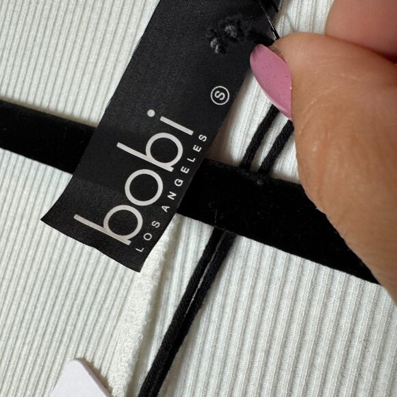 NWT Bobi Los Angeles Cream Ribbed Belted Sleeveless Jumpsuit – Women’s Small - Picture 4 of 6